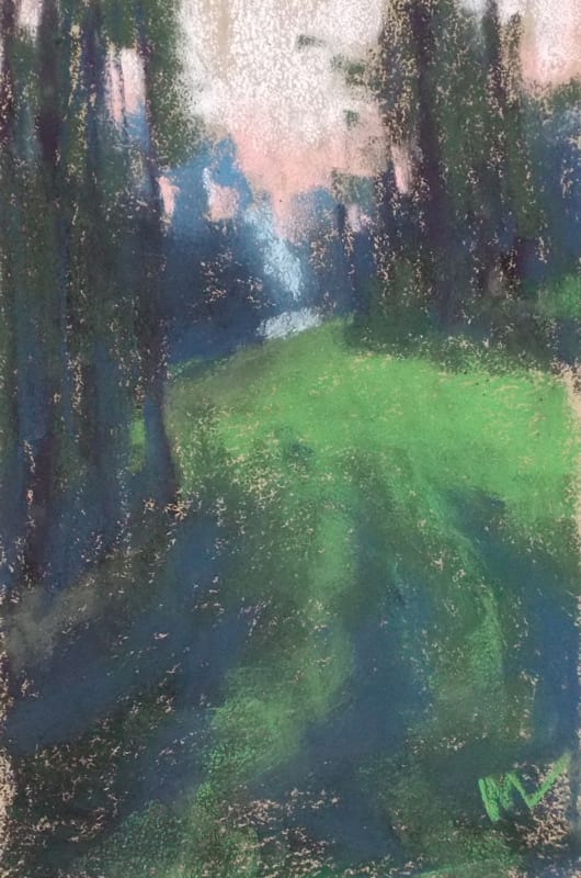 pastel painting of a path through the Julington Durbin Preserve