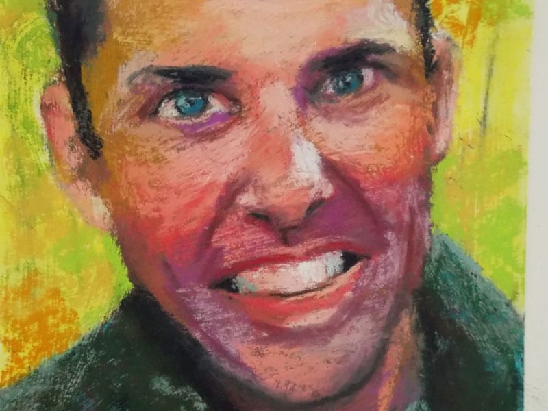 pastel painting of a man's face